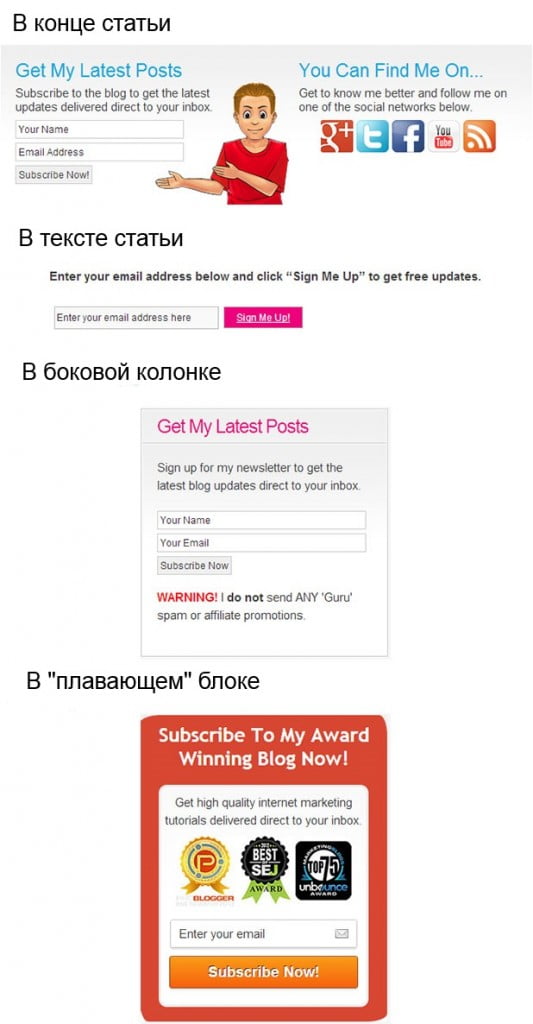 подписка на блог