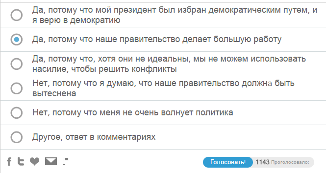 варианты ответов